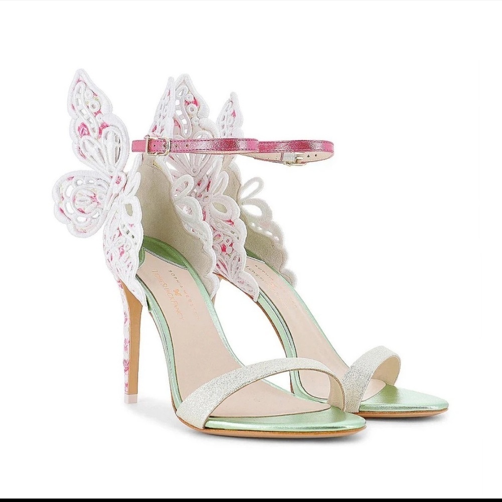 New Sophia Webster x LoveShackFancy Chiara Butterfly Heels - Picture 6 of 13